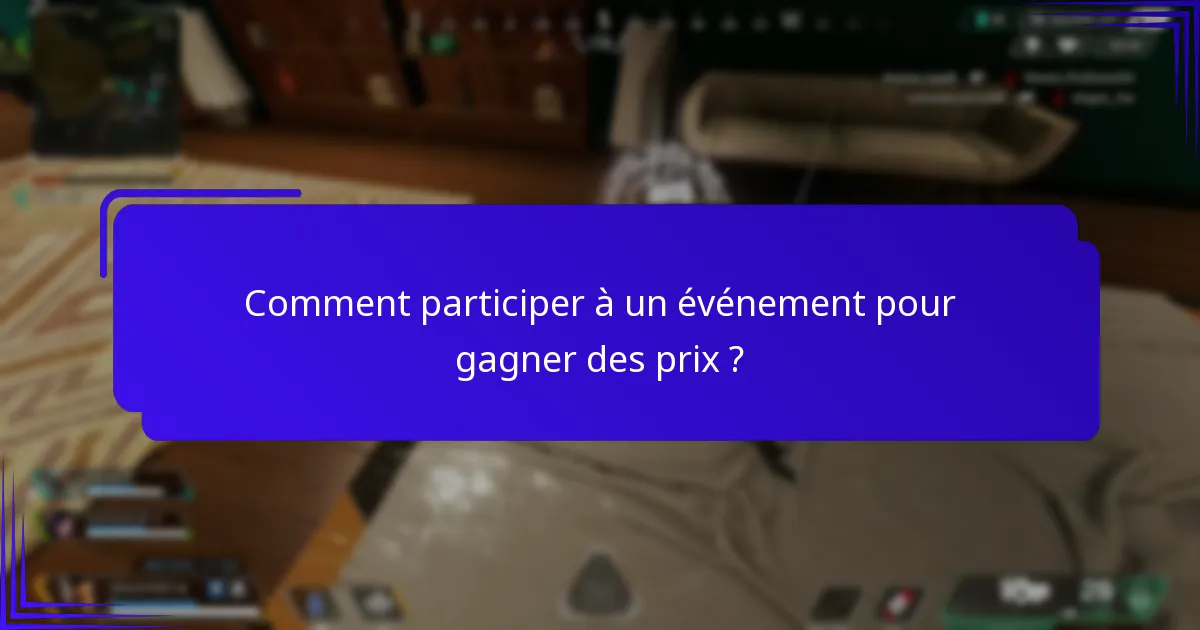 Quels types de prix sont disponibles dans les événements ?